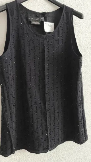 Camisa fiesta Laura Ashley negra talla M