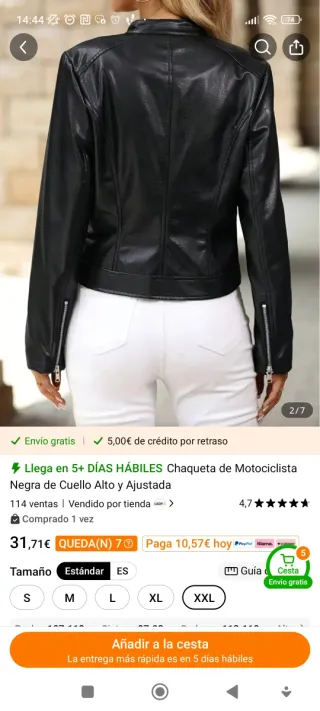 Chaqueta cuero sintético forro pelito XXL