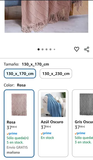 Manta rosa tejida con flecos. Muy bonita