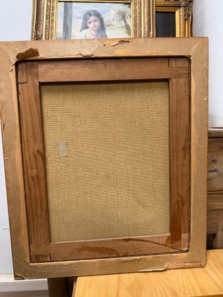 Antiguo óleo sobre lienzo de torero