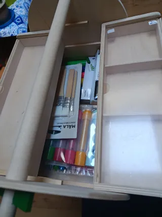 Caja organizadora de madera para manualidades, jue