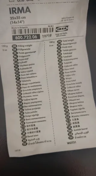 3 almohadas nuevas Ikea modelo Irma. 35×35