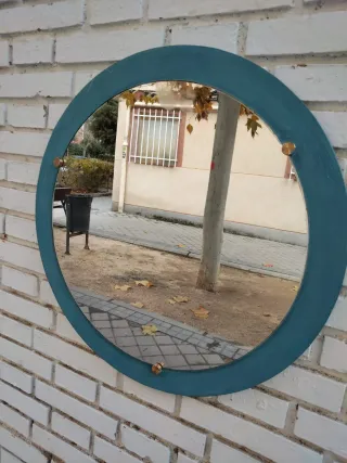 Espejo redondo antiguo vintage años 60 baño aseo