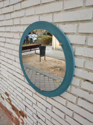 Espejo redondo antiguo vintage años 60 baño aseo