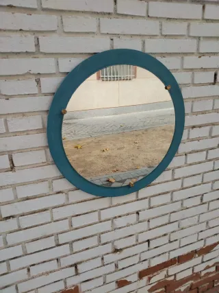 Espejo redondo antiguo vintage años 60 baño aseo