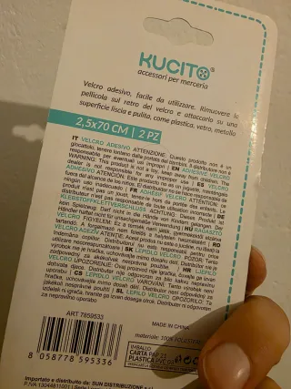 LAST PRICE Velcro Adesivo Kucito 2,5x70cm 2pz Bian