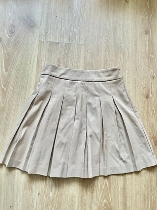 Falda Stradivarius Talla S Beige Plisada