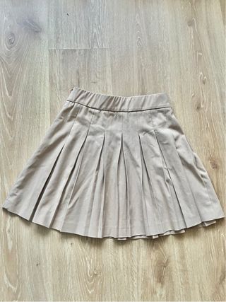 Falda Stradivarius Talla S Beige Plisada