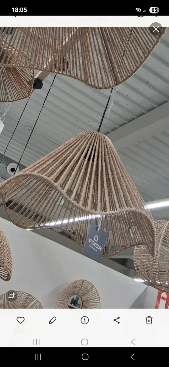 Lampada da soffitto in corda