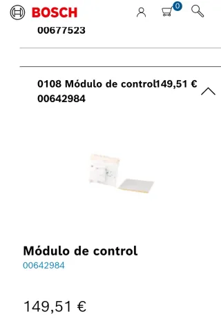 Módulo Control Lavavajillas Bosch SGV43E63EU