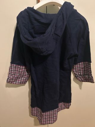 Felpa University con inserti scozzesi