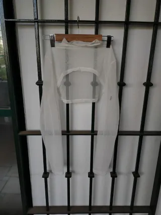 Bolero blanco transparente manga larga