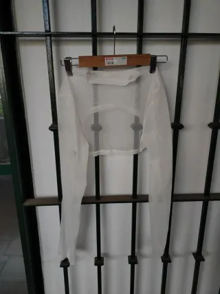 Bolero blanco transparente manga larga