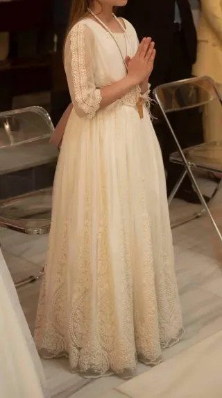 Vestido de Comunión Blanco Niña Encaje