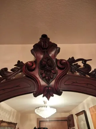 Espejo Antiguo Caoba Isabelino