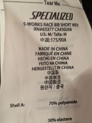 NUEVO Culote SPECIALIZED S-WORKS RACE talla M