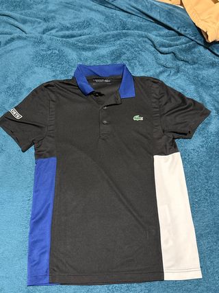Polo Lacoste Negro y Azul