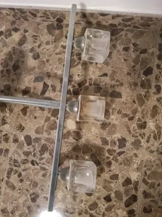 Lámpara de techo 3 luces metal y cristal