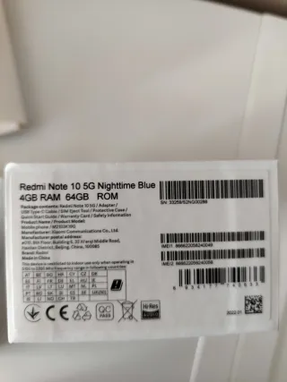Xiaomi Redmi Note 10  5G con 4gb 64gb