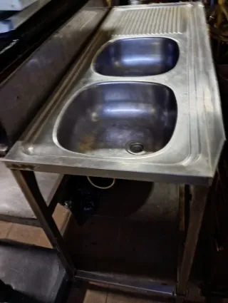 Fregadero industrial doble seno