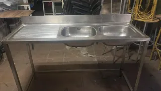 Fregadero industrial doble seno