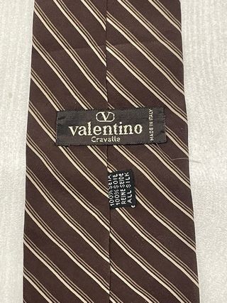 Cravatta Valentino seta marrone oro