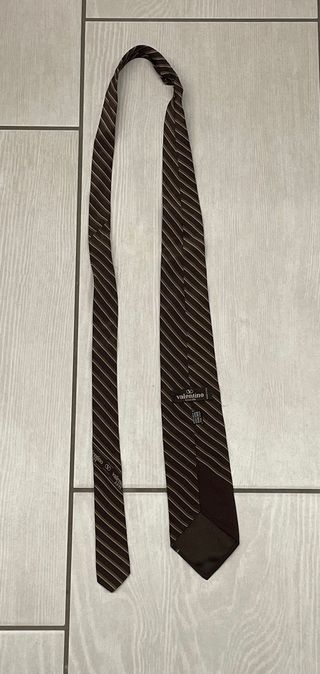 Cravatta Valentino seta marrone oro