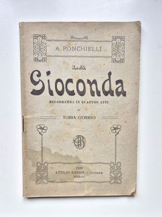 La Gioconda - A. Ponchielli. Libretto d'opera