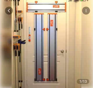 Soporte pared rieles sierra Milwaukee