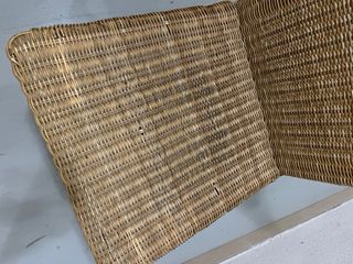 conjunto de 3 Sillas de mimbre y madera