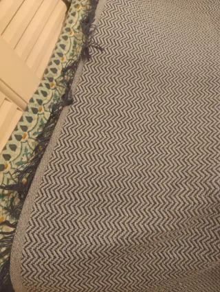 2 Colchas de sofá azules y grises