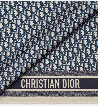 Pañuelo Seda Dior Beige y Azul