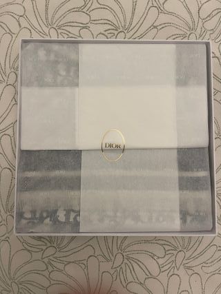 Pañuelo Seda Dior Beige y Azul