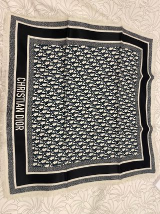 Pañuelo Seda Dior Beige y Azul