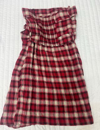 Vestido a cuadros rojo y blanco