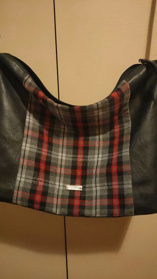 Borsa Segue in simil pelle e tessuto scozzese