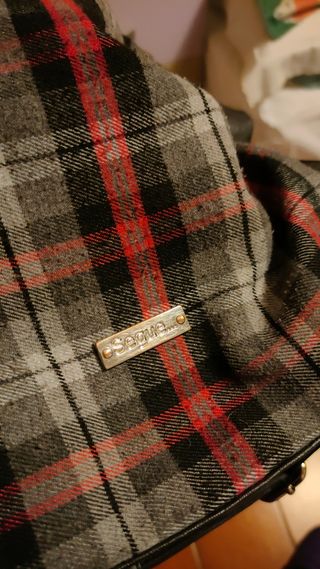 Borsa Segue in simil pelle e tessuto scozzese