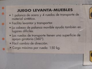 Transportador mobiliario ruedas