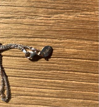 Cadena Oro Blanco 18k con Zafiro y Diamantes