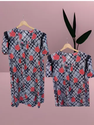 Vestido estampado flores rosas XXL