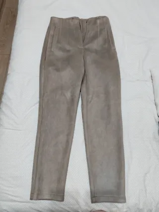 Pantalones Zara Terciopelo Beige