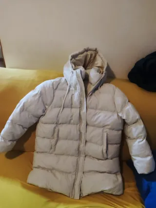 Plumas beige mujer L XL