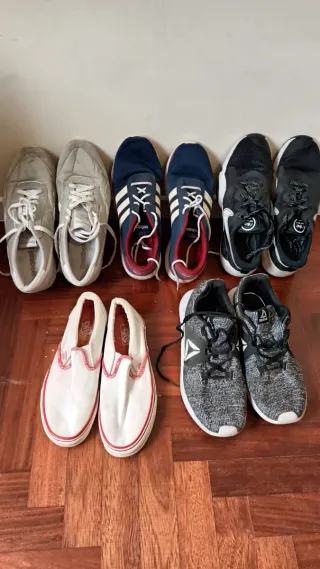 Lote 5  zapatillas Adidas, Nike, Reebok  Vans N45