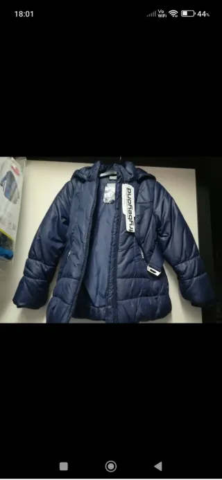 Giubbotto bambina blu con cintura