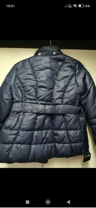 Giubbotto bambina blu con cintura