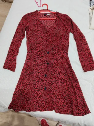 Vestido H&M Animal Print Rojo