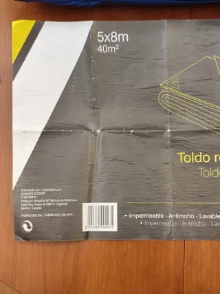 Tessuto per tende rinforzato blu 5x8m (40m²)