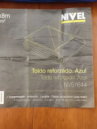 Tessuto per tende rinforzato blu 5x8m (40m²)