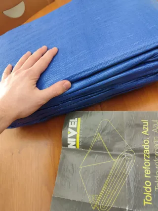 Tessuto per tende rinforzato blu 5x8m (40m²)