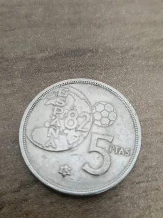 Moneda 5 Pesetas 1982 Mundial 82 Estrella